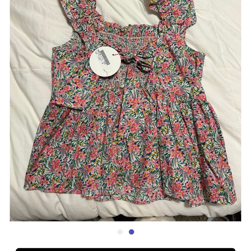 Ruffle Flutter Floral Tank